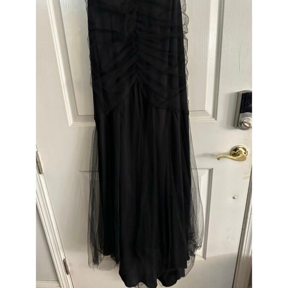 NWT Vintage Cache Women's Black Tulle Halter Neck Party Mesh Prom Dress Size 4 - Picture 5 of 12